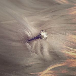 Cz solitaire engagement ring